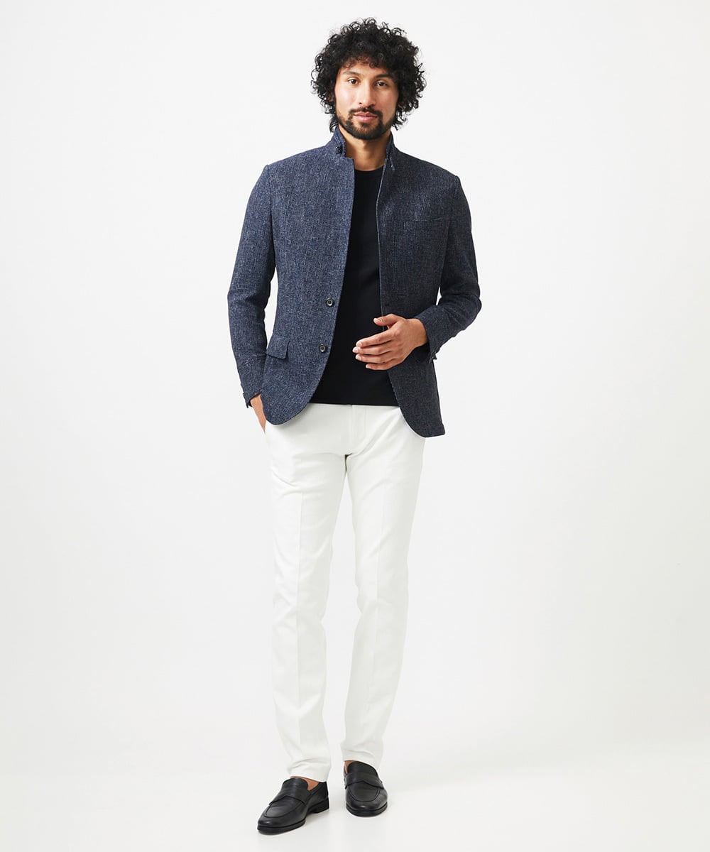 MNDJC62470 MICHEL KLEIN HOMME(ミッシェルクラン オム) カラミメッシュコンバーチブルジャケット ネイビー