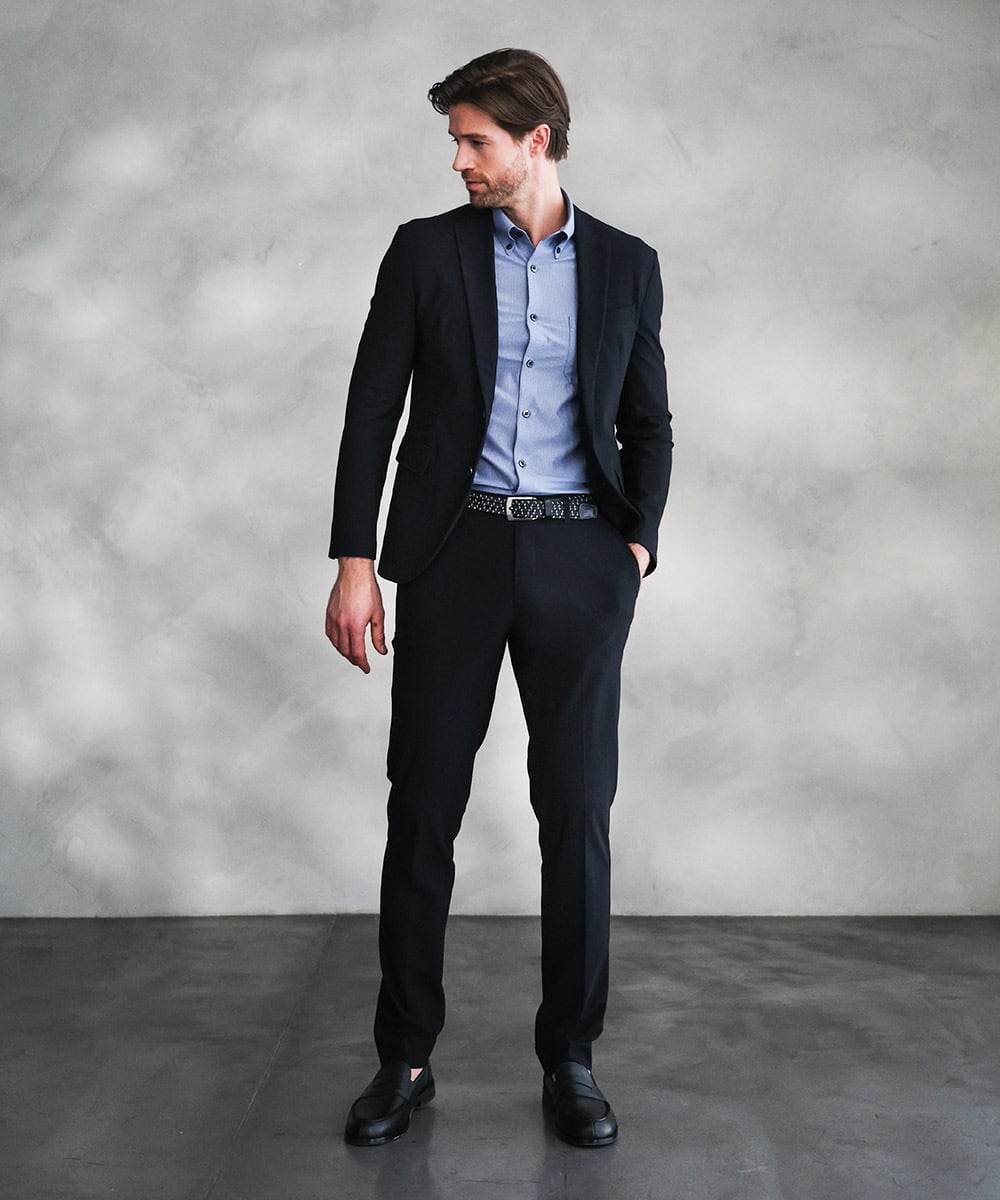 MNDJF01430 MICHEL KLEIN HOMME(ミッシェルクラン オム) 【セットアップ】トリコットメッシュテーラードジャケット ネイビー