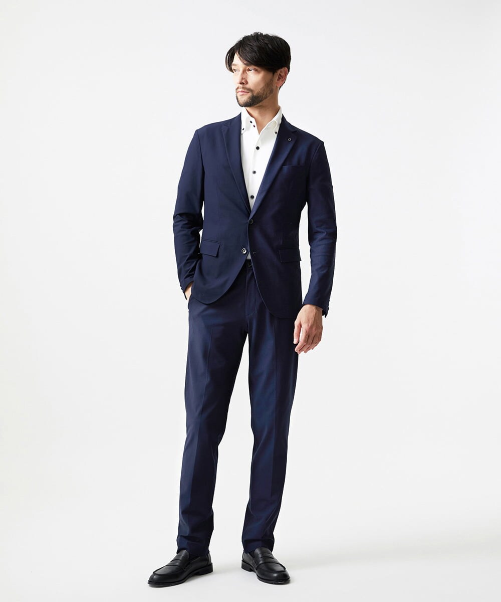 MNDJF01430 MICHEL KLEIN HOMME(ミッシェルクラン オム) 【セットアップ】トリコットメッシュテーラードジャケット ネイビー