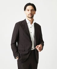 MNDJF01430 MICHEL KLEIN HOMME(ミッシェルクラン オム) 【セットアップ】トリコットメッシュテーラードジャケット ブラウン