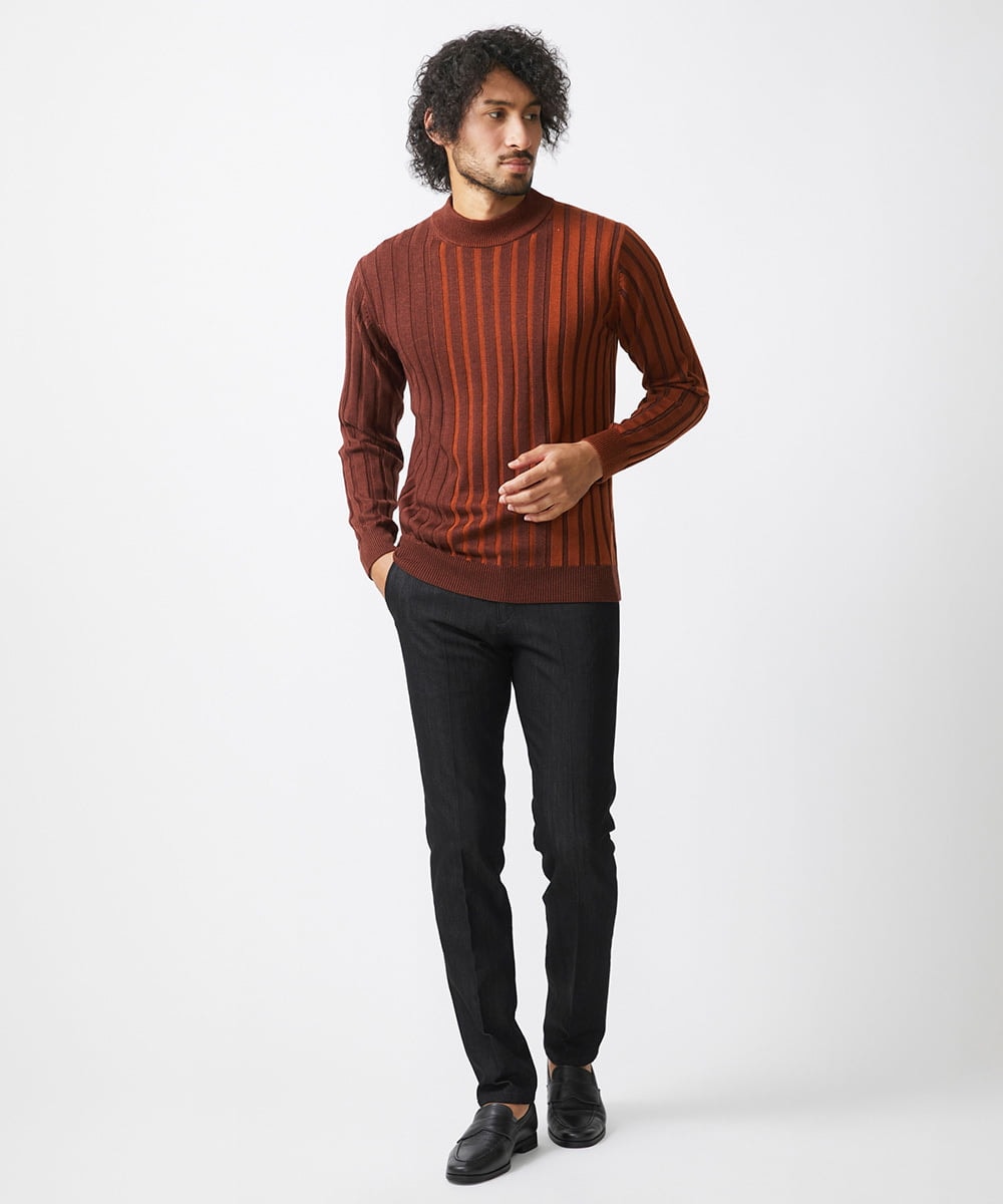 MNFAC02180 MICHEL KLEIN HOMME(ミッシェルクラン オム) グラデーションモックネックニット オレンジ
