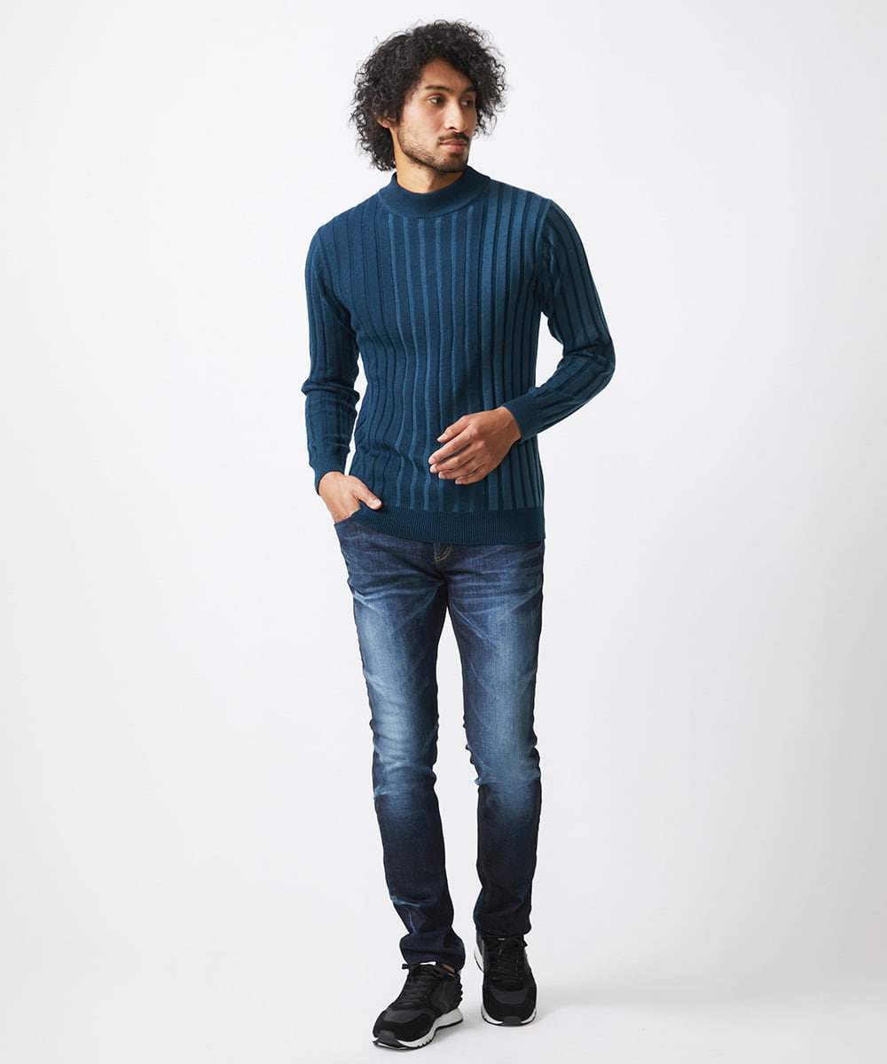 MNFAC02180 MICHEL KLEIN HOMME(ミッシェルクラン オム) グラデーションモックネックニット カーキ