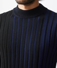 MNFAC02180 MICHEL KLEIN HOMME(ミッシェルクラン オム) グラデーションモックネックニット ネイビー