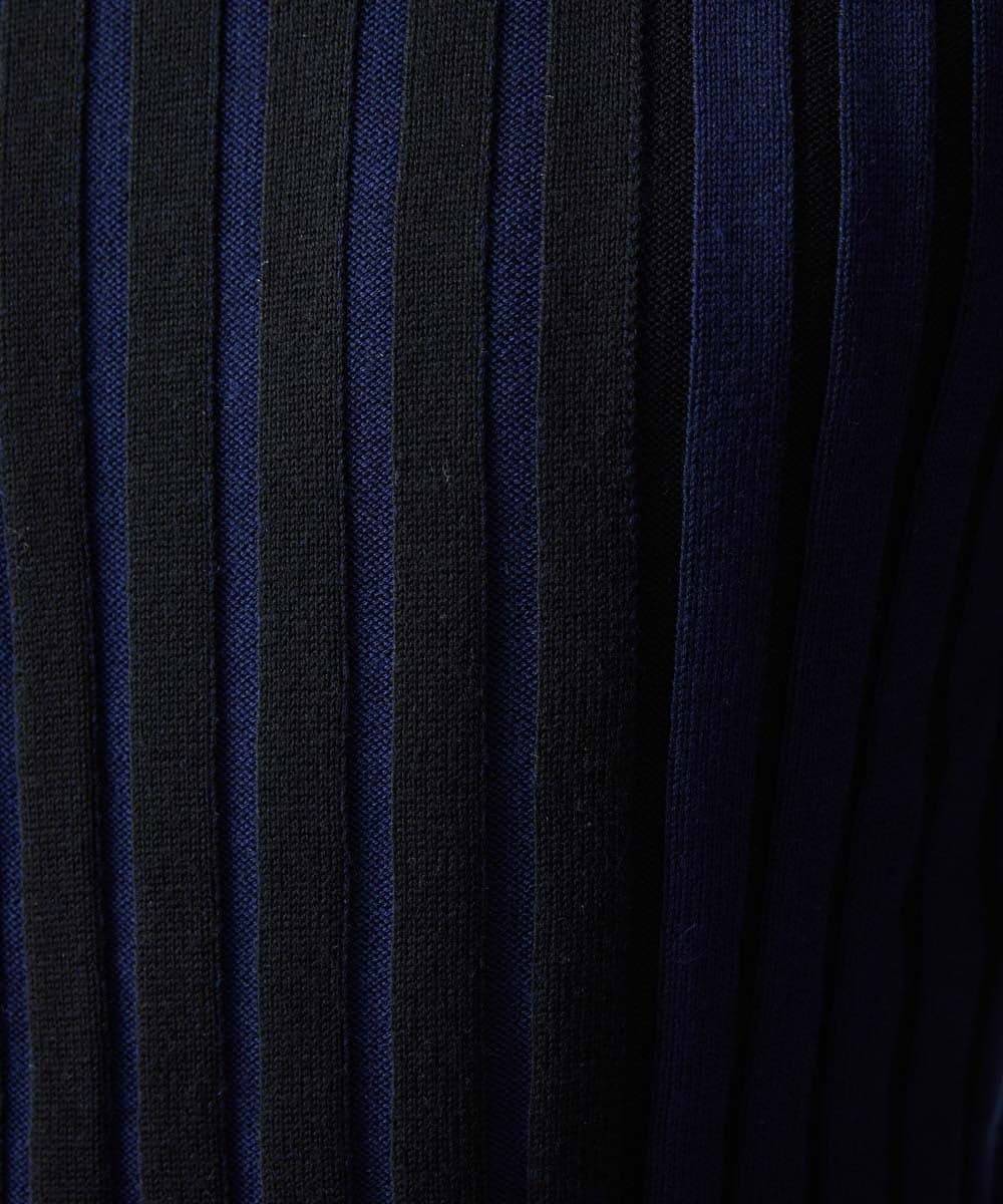 MNFAC02180 MICHEL KLEIN HOMME(ミッシェルクラン オム) グラデーションモックネックニット ネイビー