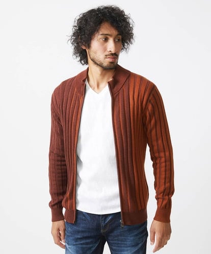 MNFAC03200 MICHEL KLEIN HOMME グラデーションジップアップニット