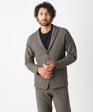 MNFAC53270 MICHEL KLEIN HOMME(ミッシェルクラン オム) ハイゲージニットテーラードジャケット セットアップ ブラウン