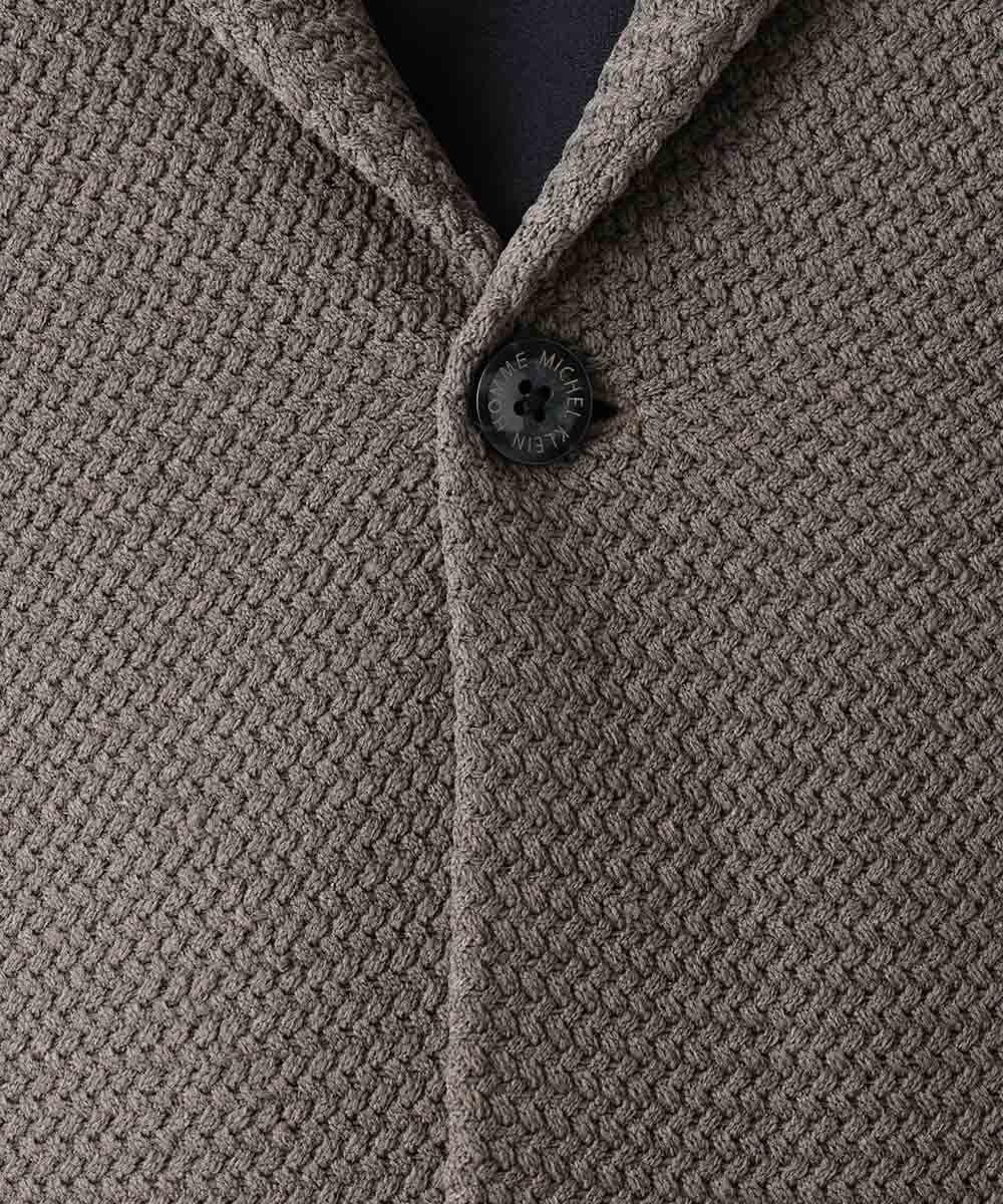 MNFAC53270 MICHEL KLEIN HOMME(ミッシェルクラン オム) ハイゲージニットテーラードジャケット セットアップ ブラウン