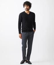 MNFAC55250 MICHEL KLEIN HOMME(ミッシェルクラン オム) ダイヤ柄Vネックニット ブラック