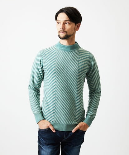 MNFAF01180 MICHEL KLEIN HOMME グラデーションモックネックニット