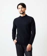 MNFAF01180 MICHEL KLEIN HOMME(ミッシェルクラン オム) グラデーションモックネックニット ネイビー