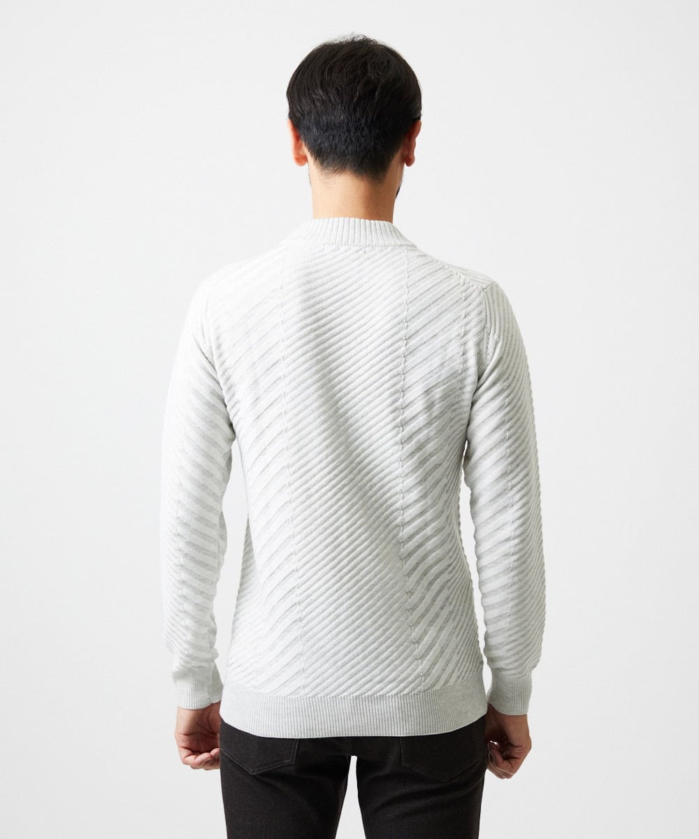 MNFAF01180 MICHEL KLEIN HOMME(ミッシェルクラン オム) グラデーションモックネックニット ライトグレー