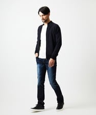 MNFAF02200 MICHEL KLEIN HOMME(ミッシェルクラン オム) グラデーションスタンドカラーニットブルゾン ネイビー