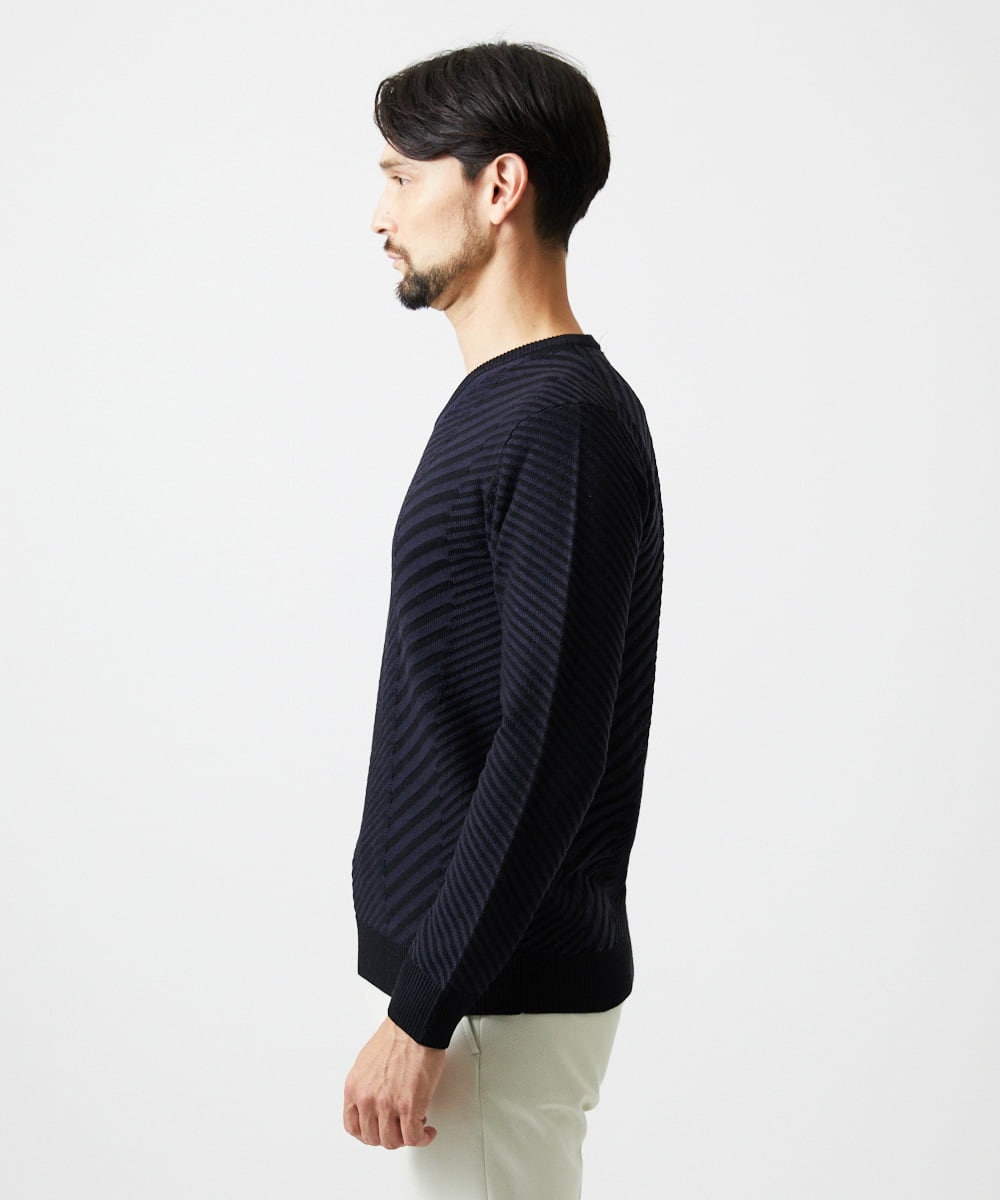 MNFAF03170 MICHEL KLEIN HOMME(ミッシェルクラン オム) グラデーションVネックニット ネイビー