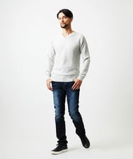 MNFAF03170 MICHEL KLEIN HOMME(ミッシェルクラン オム) グラデーションVネックニット ライトグレー