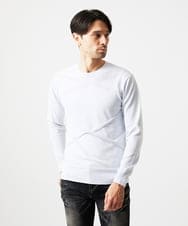 MNFAF50180 MICHEL KLEIN HOMME(ミッシェルクラン オム) 切り替えクルーネックニット ホワイト