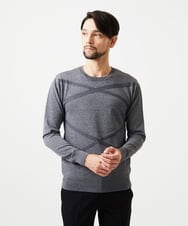 MNFAF50180 MICHEL KLEIN HOMME(ミッシェルクラン オム) 切り替えクルーネックニット グレー