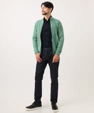 MNFAF51230 MICHEL KLEIN HOMME(ミッシェルクラン オム) 編み込みスタンドカラーニットブルゾン グリーン
