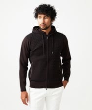 MNFAF54230 MICHEL KLEIN HOMME(ミッシェルクラン オム) 【セットアップ】ニットジップアップパーカー ブラウン