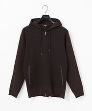 MNFAF54230 MICHEL KLEIN HOMME(ミッシェルクラン オム) 【セットアップ】ニットジップアップパーカー ブラウン