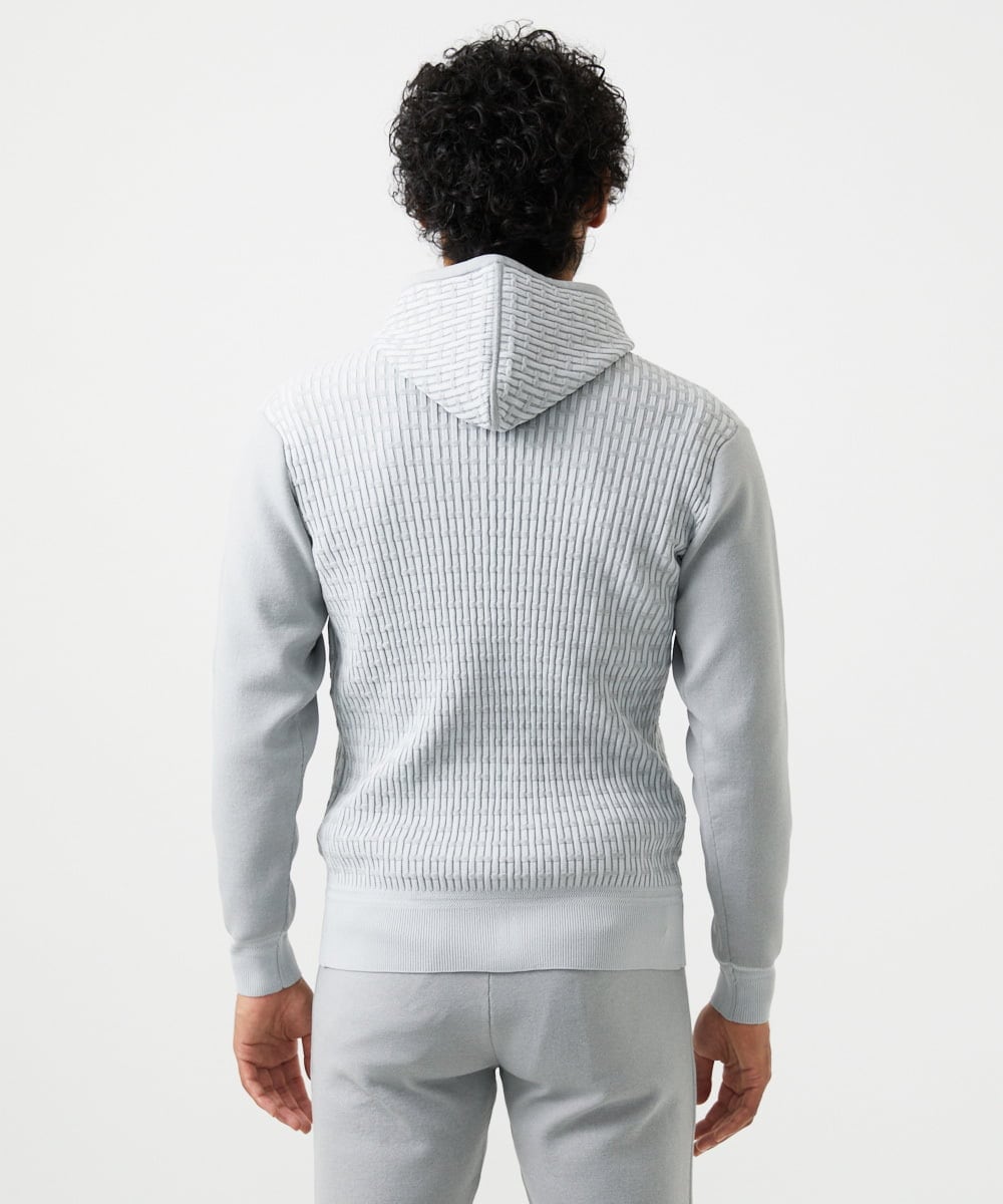 MNFAF54230 MICHEL KLEIN HOMME(ミッシェルクラン オム) 【セットアップ】ニットジップアップパーカー ライトグレー