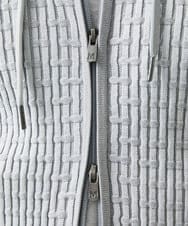 MNFAF54230 MICHEL KLEIN HOMME(ミッシェルクラン オム) 【セットアップ】ニットジップアップパーカー ライトグレー