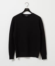 MNFAI52210 MICHEL KLEIN HOMME(ミッシェルクラン オム) 立体編柄クルーネックニット ブラック