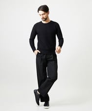 MNFAI52210 MICHEL KLEIN HOMME(ミッシェルクラン オム) 立体編柄クルーネックニット ブラック