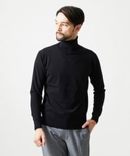 MNFAI53210 MICHEL KLEIN HOMME(ミッシェルクラン オム) 天竺編タートルネックニット ブラック