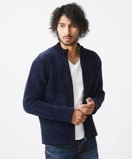 MNFCA80450 MICHEL KLEIN HOMME(ミッシェルクラン オム) 《日本製》モールスタンドZIPカーディガン ネイビー