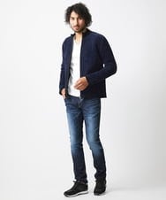 MNFCA80450 MICHEL KLEIN HOMME(ミッシェルクラン オム) 《日本製》モールスタンドZIPカーディガン ネイビー