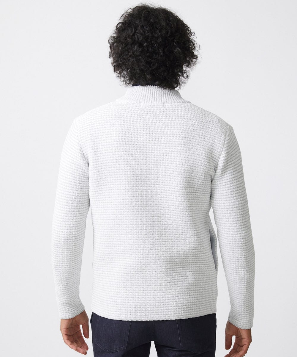 MNFCA80450 MICHEL KLEIN HOMME(ミッシェルクラン オム) 《日本製》モールスタンドZIPカーディガン ライトグレー