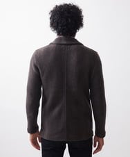 MNFCA81630 MICHEL KLEIN HOMME(ミッシェルクラン オム) 《日本製》へリンボン柄ウールニットジャケット ブラウン
