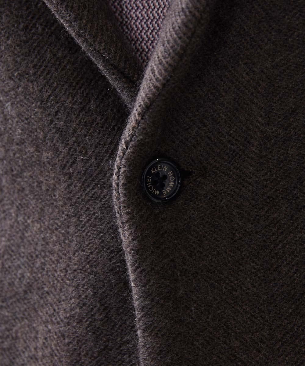 MNFCA81630 MICHEL KLEIN HOMME(ミッシェルクラン オム) 《日本製》へリンボン柄ウールニットジャケット ブラウン
