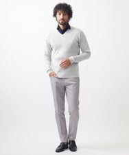 MNFCC61200 MICHEL KLEIN HOMME(ミッシェルクラン オム) リブ編みVネックニット ライトグレー