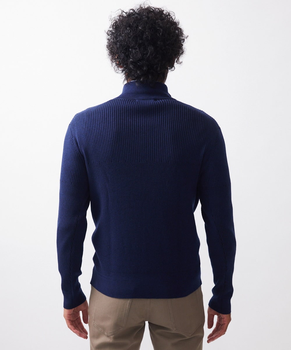 MNFCC62210 MICHEL KLEIN HOMME(ミッシェルクラン オム) リブ編みハーフジップニット ネイビー
