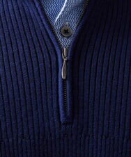 MNFCC62210 MICHEL KLEIN HOMME(ミッシェルクラン オム) リブ編みハーフジップニット ネイビー