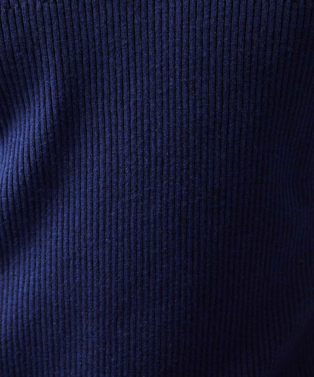 MNFCC62210 MICHEL KLEIN HOMME(ミッシェルクラン オム) リブ編みハーフジップニット ネイビー