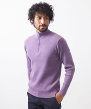 MNFCC62210 MICHEL KLEIN HOMME(ミッシェルクラン オム) リブ編みハーフジップニット パープル