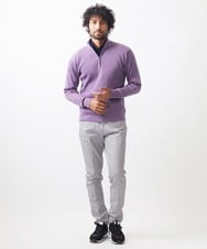 MNFCC62210 MICHEL KLEIN HOMME(ミッシェルクラン オム) リブ編みハーフジップニット パープル