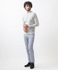 MNFCC62210 MICHEL KLEIN HOMME(ミッシェルクラン オム) リブ編みハーフジップニット ライトグレー
