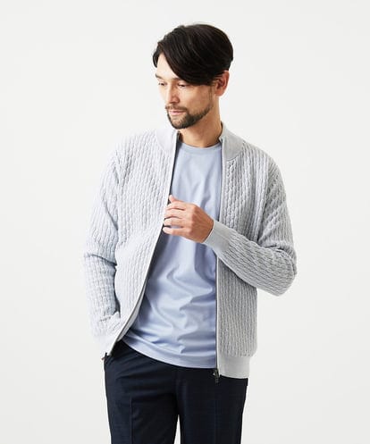 MNFCF50230 MICHEL KLEIN HOMME スタンドカラ―ニットカーディガン