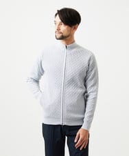MNFCF50230 MICHEL KLEIN HOMME(ミッシェルクラン オム) スタンドカラ―ニットカーディガン ライトグレー
