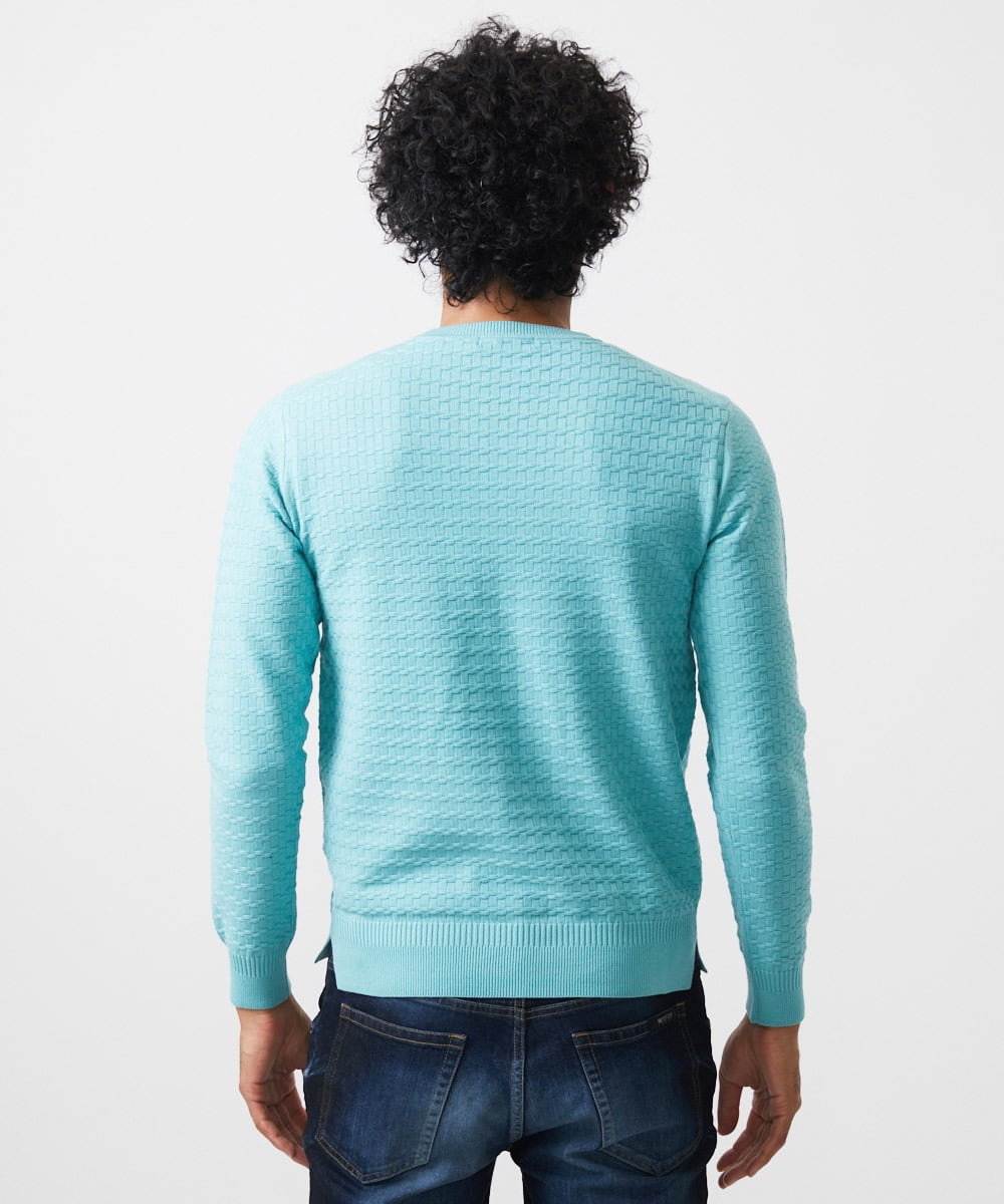 MNFDC50200 MICHEL KLEIN HOMME(ミッシェルクラン オム) クラシカルクルーネックニット グリーン