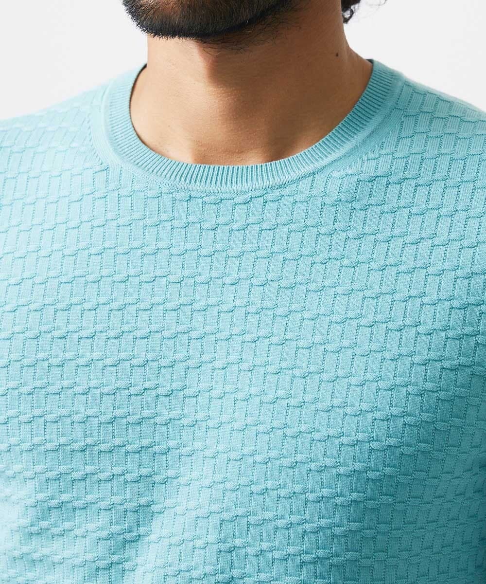 MNFDC50200 MICHEL KLEIN HOMME(ミッシェルクラン オム) クラシカルクルーネックニット グリーン