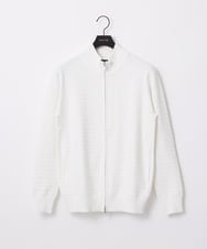 MNFDC51230 MICHEL KLEIN HOMME(ミッシェルクラン オム) クラシカルニットZIPアップカーディガン ホワイト