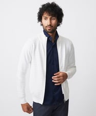 MNFDC51230 MICHEL KLEIN HOMME(ミッシェルクラン オム) クラシカルニットZIPアップカーディガン ホワイト