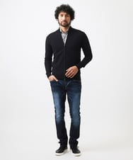 MNFDC51230 MICHEL KLEIN HOMME(ミッシェルクラン オム) クラシカルニットZIPアップカーディガン ブラック