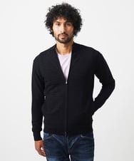 MNFDC51230 MICHEL KLEIN HOMME(ミッシェルクラン オム) クラシカルニットZIPアップカーディガン ブラック