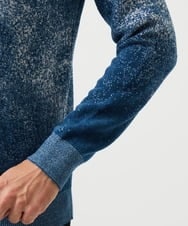 MNFDD62390 MICHEL KLEIN HOMME(ミッシェルクラン オム) 《日本製》スモーク柄クルーネックモールニット ブルー