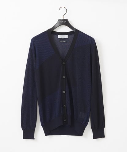 MNFGC57360 MICHEL KLEIN HOMME ダイアゴナル柄ニットカーディガン